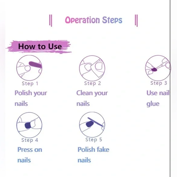 Black Press on Nails Almond Short Medium Fake Nails Glue on Nails NIP - Picture 5 of 7